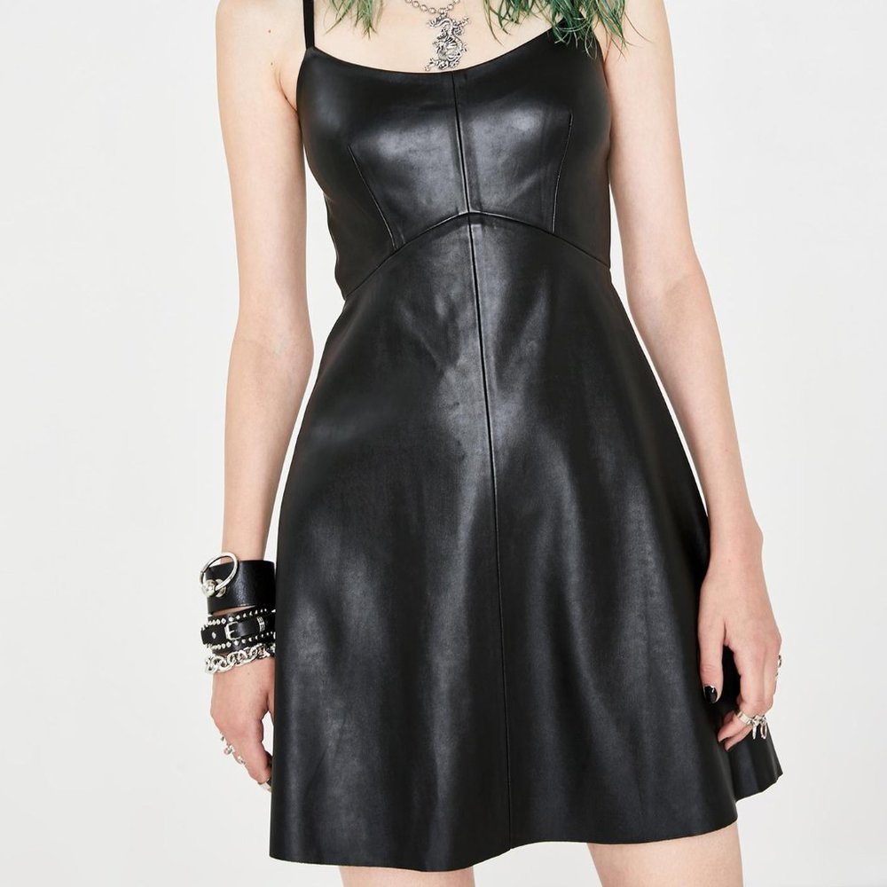Current Mood faux leather dress Dollskill